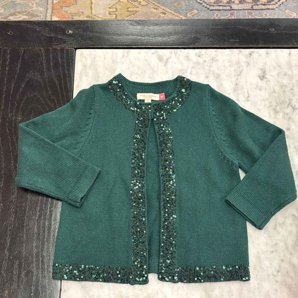 Pink Chicken Green Sweater